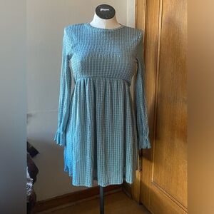 Topshop Check Mesh Textured Mini Dress